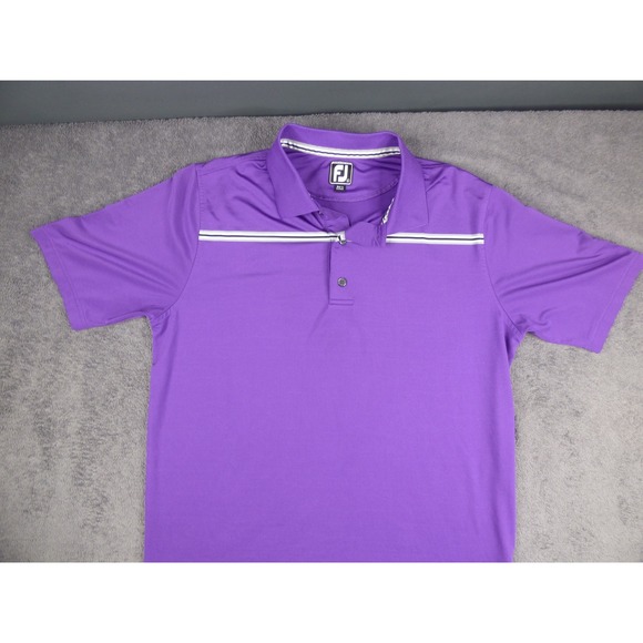 FootJoy Other - FootJoy Mens Athletic Fit Golf Polo Shirt Purple Striped Short Sleeve Large